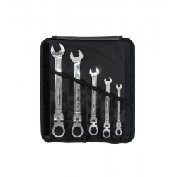 Ceta Form 8-19mm Mafsallı Cırcırlı Kombine Anahtar Takımı Bez Çantalı 5 Parça B06-R05