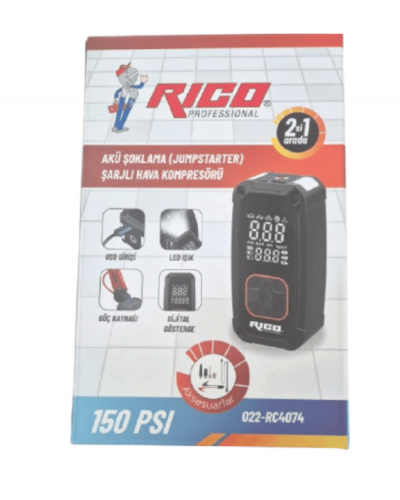 Rico Dijital Akü Takviye Cihazı Ve Lastik Şişirme Kompresörü