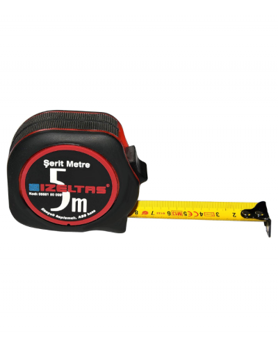 İzeltaş 5 Mt Plastik Stoplu Şerit Metre