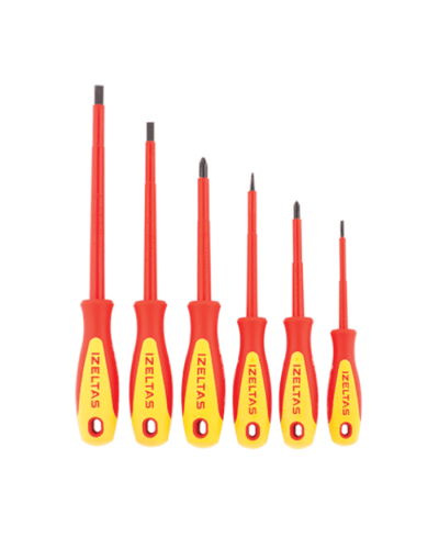 İzeltaş 6'lı 1000v İzoleli Elektrikçi Tornavida Seti